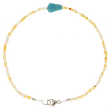 Margaret Solow: Bracelet, SS Clasp, Carnelian & Peruvian Opal