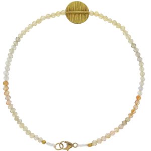 Margaret Solow: Bracelet, 20K, Zircon w/ Gold Disc
