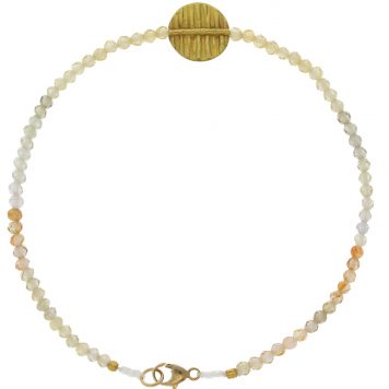 Margaret Solow: Bracelet, 20K, Zircon w/ Gold Disc