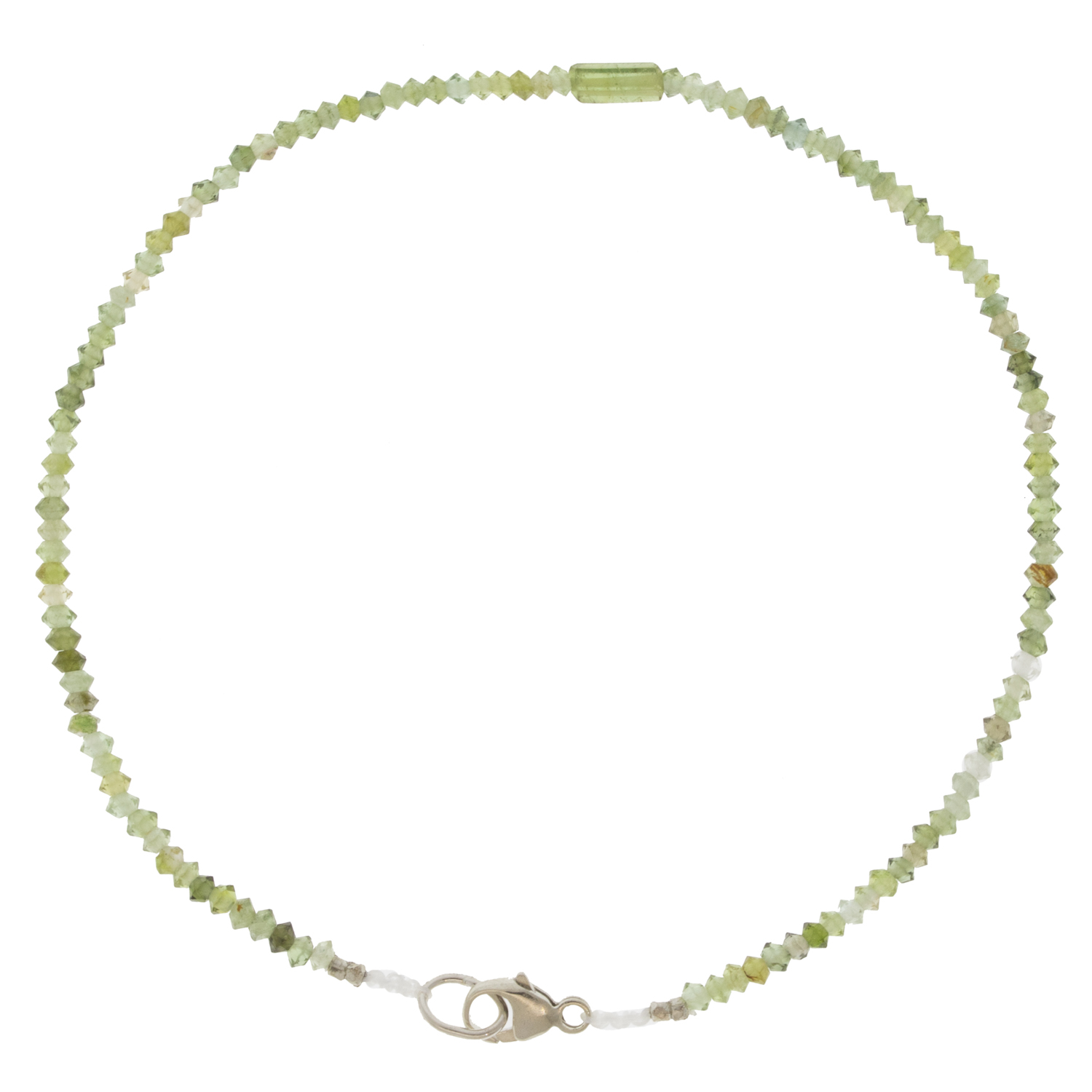 Margaret Solow: Bracelet, SS Clasp, Green Tourmaline