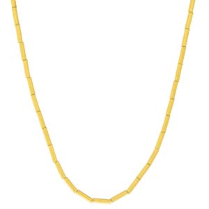 Gurhan:Necklace,SINGLE STRAND,24k gold vertigo tubes,brilliant cut white diamond,0.01ctw,16",18k clasp,pearl accents