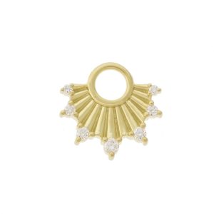 Three Stories Jewelry: Delicate Ruffled Fan Charm, .08 TCW SINGLE