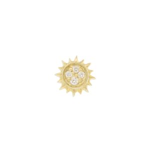 Three Stories Jewelry: Single Pave Diamond Sun Stud, .0245