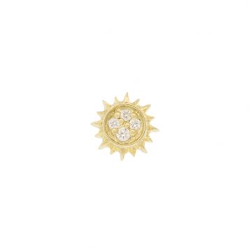 Three Stories Jewelry: Single Pave Diamond Sun Stud, .0245