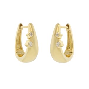 Mizuki: Earrings, Diamond Sprinkle Huggie, 14k, .06 ct