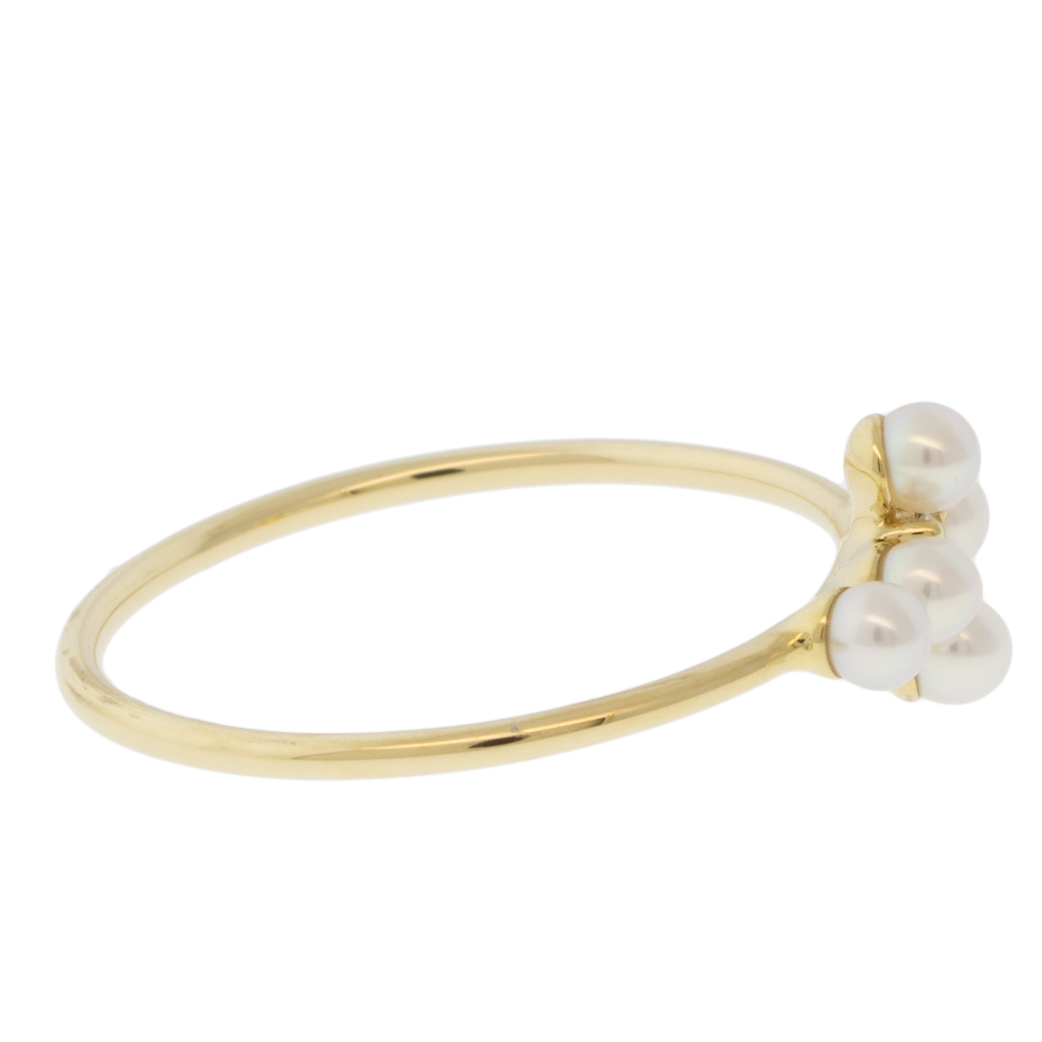 Mizuki: Ring, Freshwater Pearl and Diamond Cross, .03ct, Size 6.5