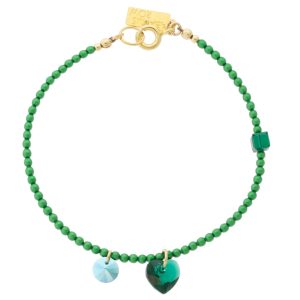 Abacus Row:Confetti Bracelet,Emerald,6.5"