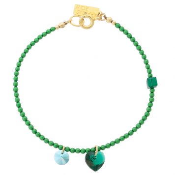 Abacus Row:Confetti Bracelet,Emerald,6.5"