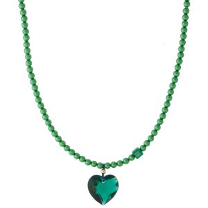 Abacus Row:Big Heart Necklace,Emerald