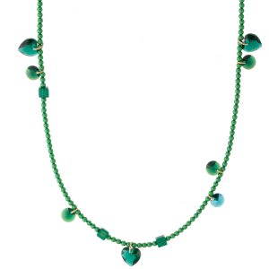 Abacus Row:Confetti Necklace,Emerald