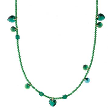 Abacus Row:Confetti Necklace,Emerald