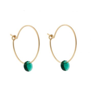 Abacus Row: Small Petal Earrings - Spirulina