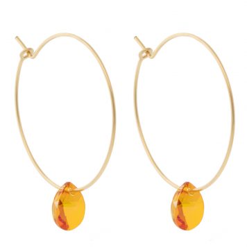 Abacus Row: Large Petal Earrings, Poppy