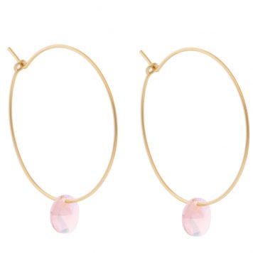 Abacus Row: Large Petal Earrings - Pink Rose