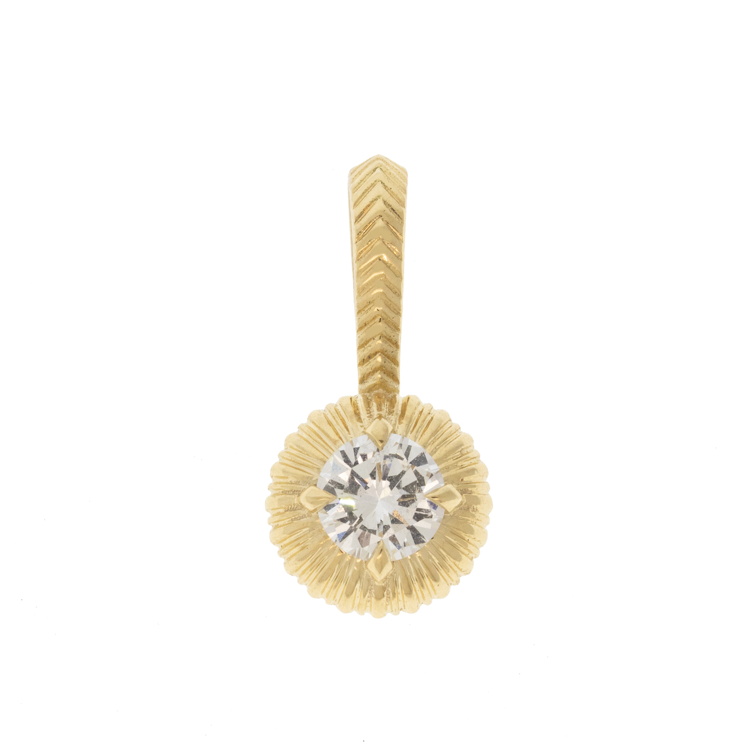 Lizzie Mandler:Round 5mm diamond fluted Charm,,0.50ctw,18k