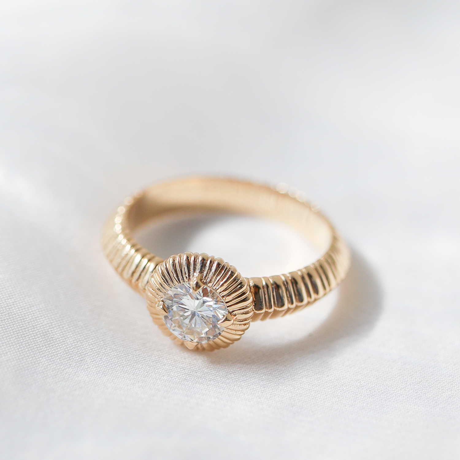 Fluted Bezel Ring by Lizzie Mandler - NEWTWIST