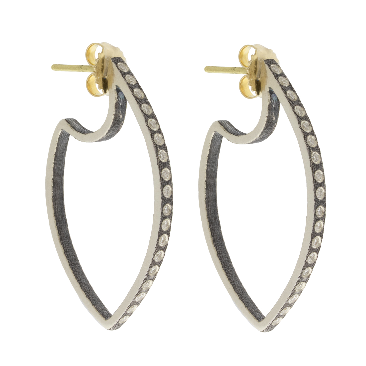 Rene Escobar: SS earrings set with 0.35CT in WH diamonds and 18k YG post