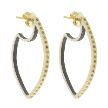 Rene Escobar: CELINE SS earrings with 18k YG top sheet set with 0.35CT in CH diamonds and 18k YG post.