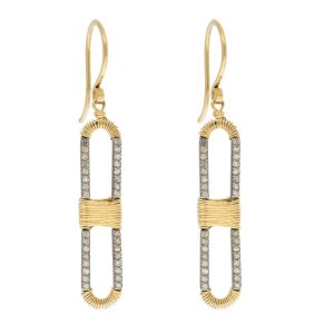 Dana Kellin Fine: Earrings, SS Paperclips w/ 14k details/earwire & diamonds