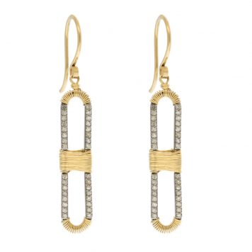 Dana Kellin Fine: Earrings, SS Paperclips w/ 14k details/earwire & diamonds