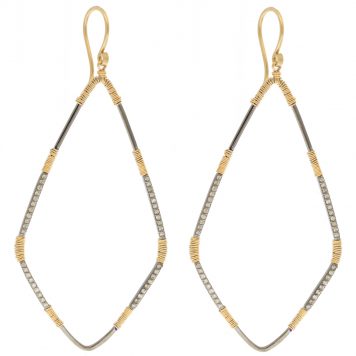 Dana Kellin Fine: Earrings, SS Kites w/ 14k wire wrapping/earwire & diamonds
