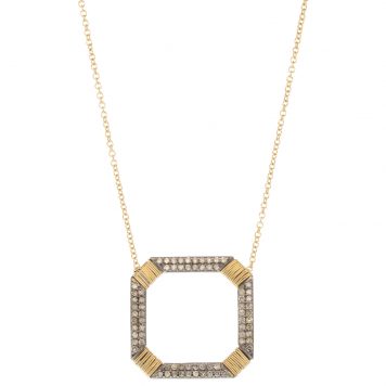 Dana Kellin Fine: Necklace, Square Pendant, 14k w/ SS & diamonds