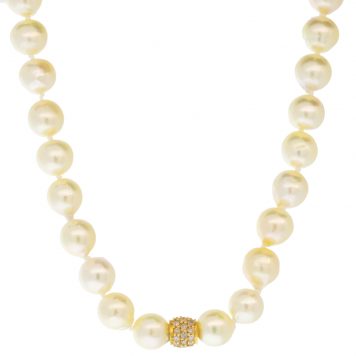 Dana Kellin Fine: Necklace, Yellow Cultured Pearl Stand, 14k & Diamonds