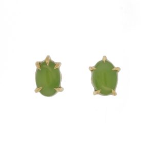 Hannah Blount: Lemongrass Jade Vanity Studs, 14K YG