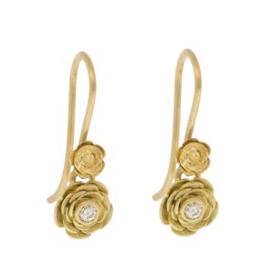 Hannah Blount: Rose Garden Earrings - 14k Yellow Gold/ Diamonds