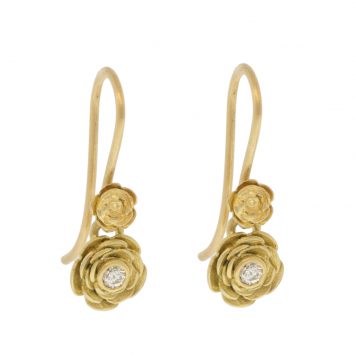 Hannah Blount: Rose Garden Earrings - 14k Yellow Gold/ Diamonds