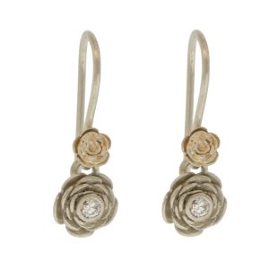 Hannah Blount: Rose Garden Earrings - Bright Sterling Silver / Diamonds