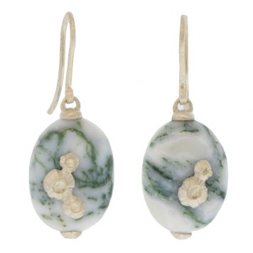 Hannah Blount: Moss of Eire Opal Ruthie B. Earrings w/ Barnacles, Large, SS
