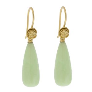 Hannah Blount: Chrysoprase Garden Earrings, 14k YG