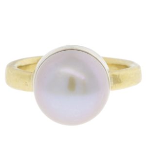 LuLu: Cleo Ring, Grey Pearl, Size 7