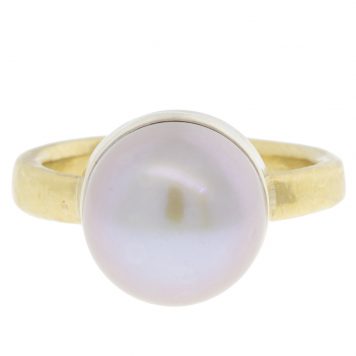 LuLu: Cleo Ring, Grey Pearl, Size 7