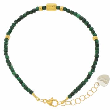 LuLu: Lhasa Bracelet, Malachite 6" with 1" extender