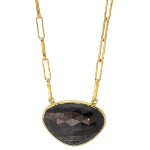 Lulu: Ember Necklace, Hypersthene, Measures 17" - 19" in Length