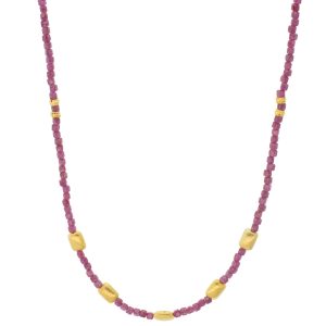 Lulu: Lhasa Necklace, Ruby, measures 16"-18"
