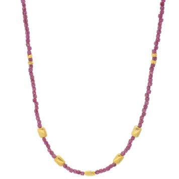 Lulu: Lhasa Necklace, Ruby, measures 16"-18"