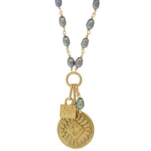 Lulu: Surya Paloma Necklace, Peacock Pearl