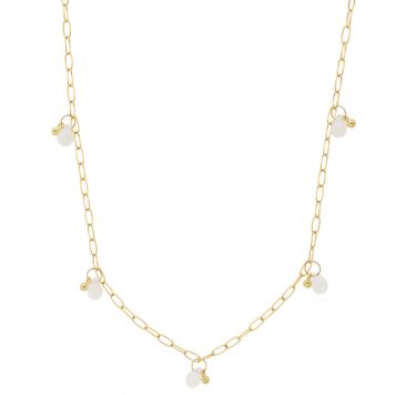 LuLu: Dew Drop Necklace, Moonstone, Measures 16" w/ 2" extender