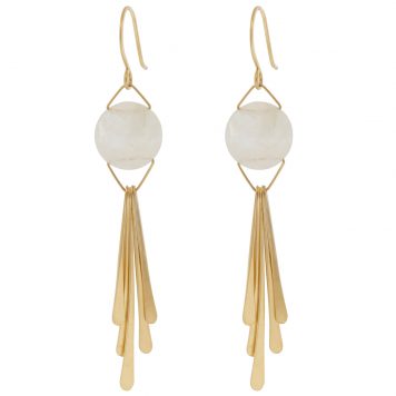 LuLu: Winslow Earrings, Coin, Moonstone