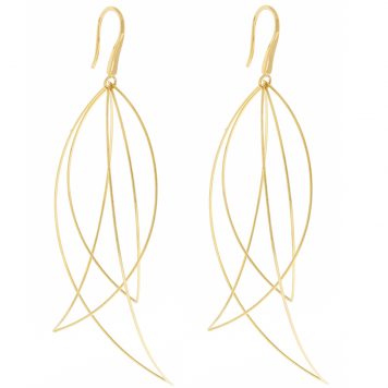 Lana:MULTI CURVED WIRE MARQUIS LA BANGLE HOOPS- 3.5” DROP