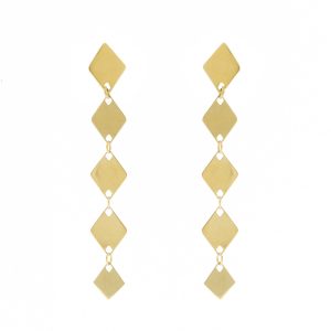 Lana:LINEAR LASER KITE CHAIN EARRINGS- 1.5“ DROP YG