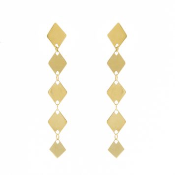 Lana:LINEAR LASER KITE CHAIN EARRINGS- 1.5“ DROP YG
