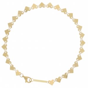 Lana:LASER HEART CHAIN BRACELET -SIZE 7 YG