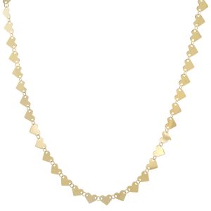 Lana:LASER HEART CHAIN NECKLACE -18“ W/ JUMP RING AT 16”