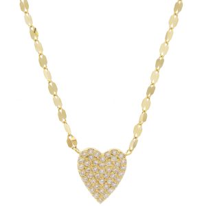 Lana:SMALL FLAWLESS HEART PENDANT ON 16“ Chain W/ JUMP RING AT 15” (0.33ctw) YELLOW GOLD