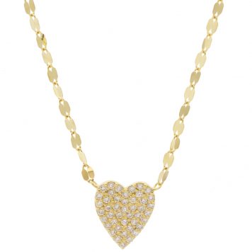 Lana:SMALL FLAWLESS HEART PENDANT ON 16“ Chain W/ JUMP RING AT 15” (0.33ctw) YELLOW GOLD