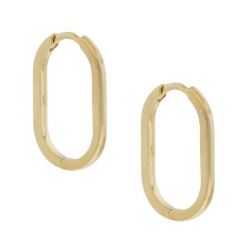 Maya Brenner:Oval Hoop 14K,PAIR